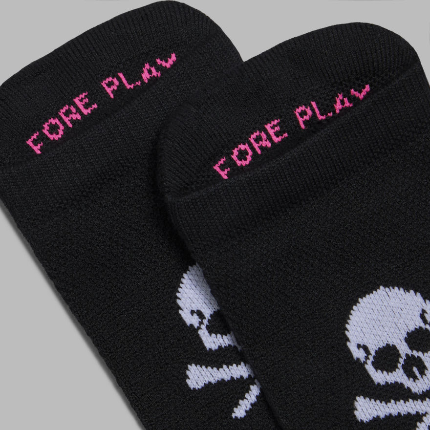 MEN'S SKULL & TEES FORE PLAY ANKLE SOCK in ONYX / SNOW - Alternate Image 2