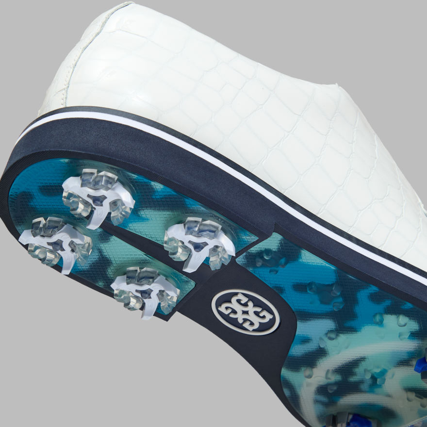 MEN'S LTD RELEASE GALLIVANTER G/LOCK CROC-EMBOSSED LEATHER DERBY GOLF SHOE in Snow - Alternate Image 1