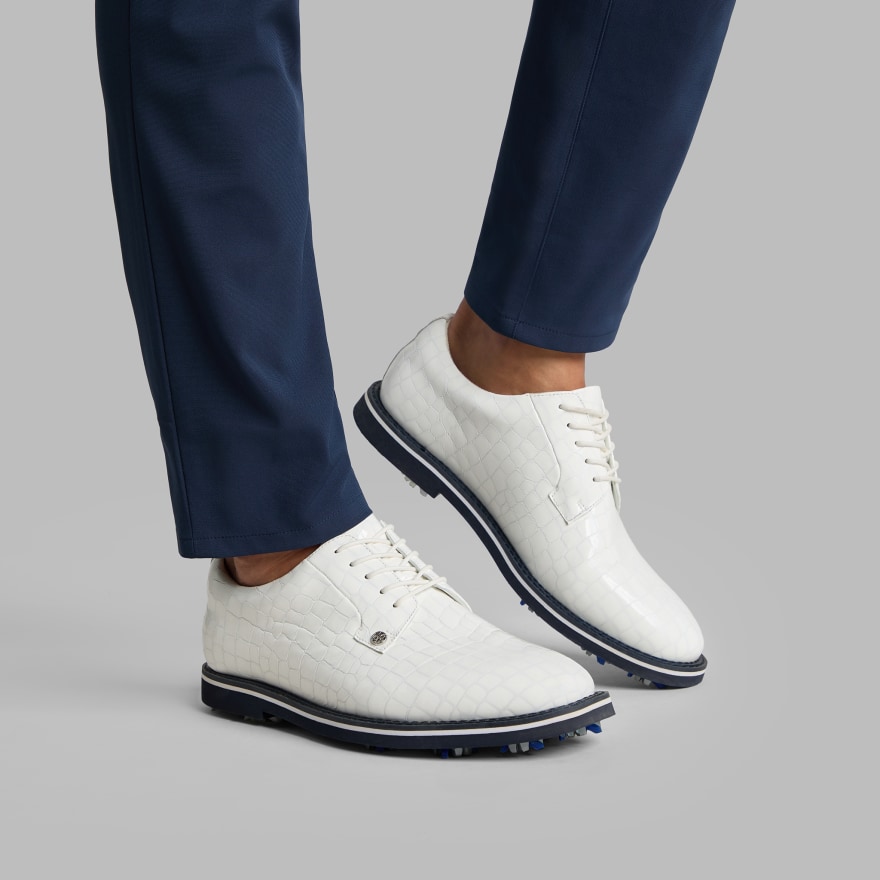 MEN'S LTD RELEASE GALLIVANTER G/LOCK CROC-EMBOSSED LEATHER DERBY GOLF SHOE in Snow - Alternate Image 5