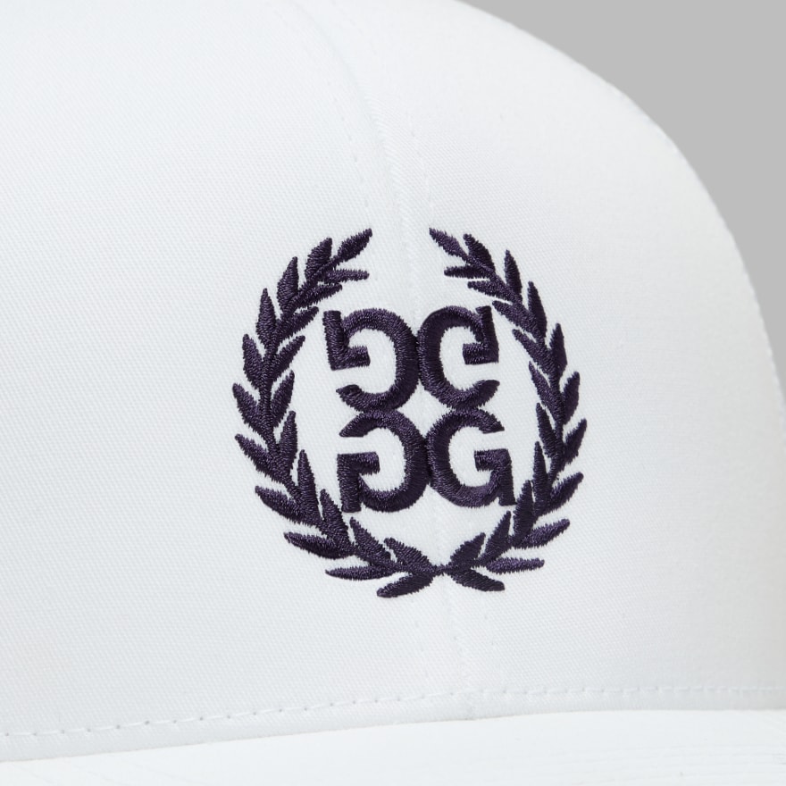 MEN'S LTD RELEASE G WREATH TRUCKER HAT in SNOW / DARK PLUM - Alternate Image 1