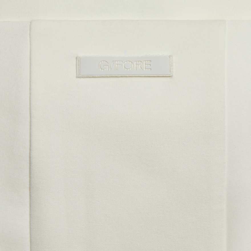 COTTON BLEND SCUBA HOODIE in CHALK WHITE - Alternate Image 4