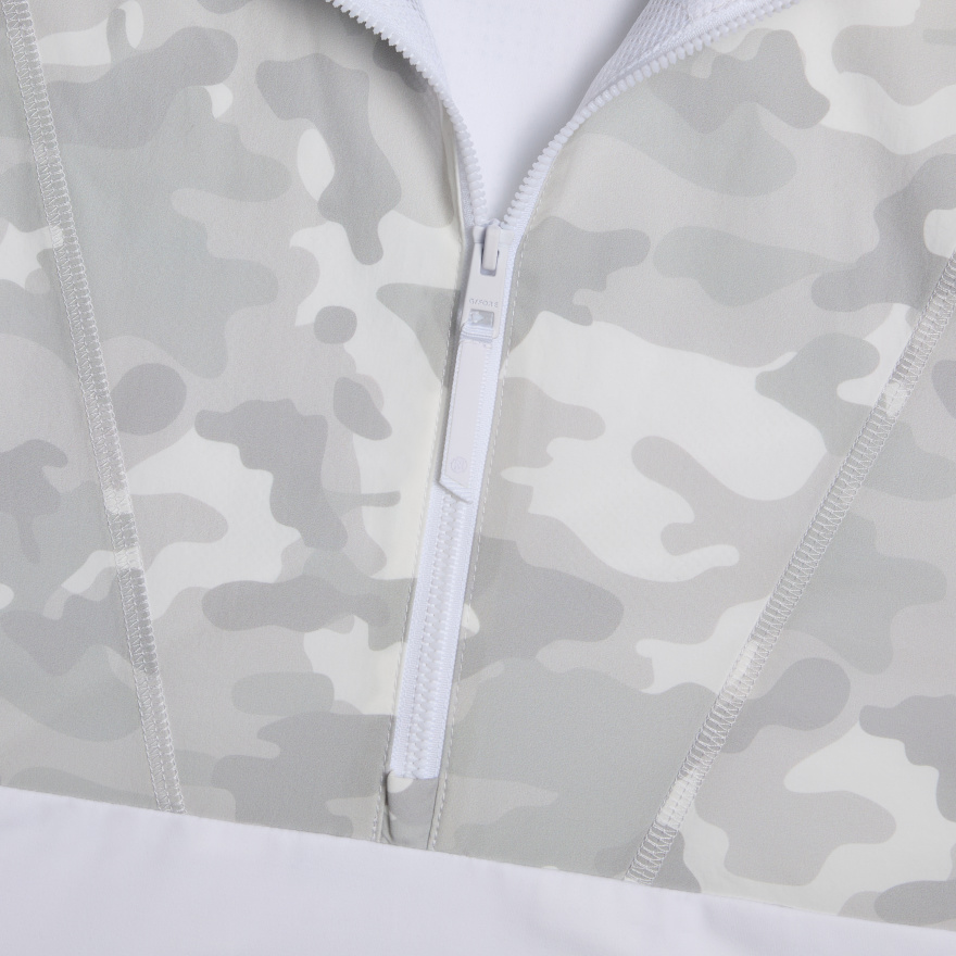 G/FORE メンズ ゴルフ ジップアップ フーディー ジャケット グレー HYBRID 1/4 ZIP HOODED PULLOVER | MEN'S PULLOVERS & QUARTER-ZIPS