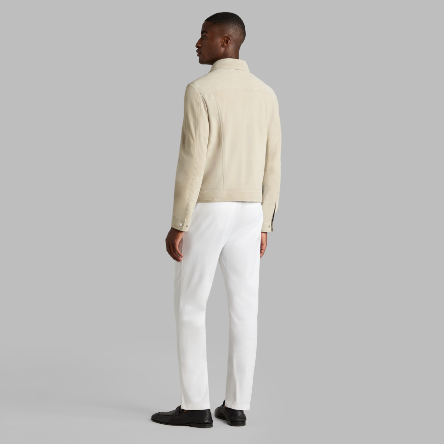 SUEDE TRUCKER JACKET in PUMICE - Alternate Image 3