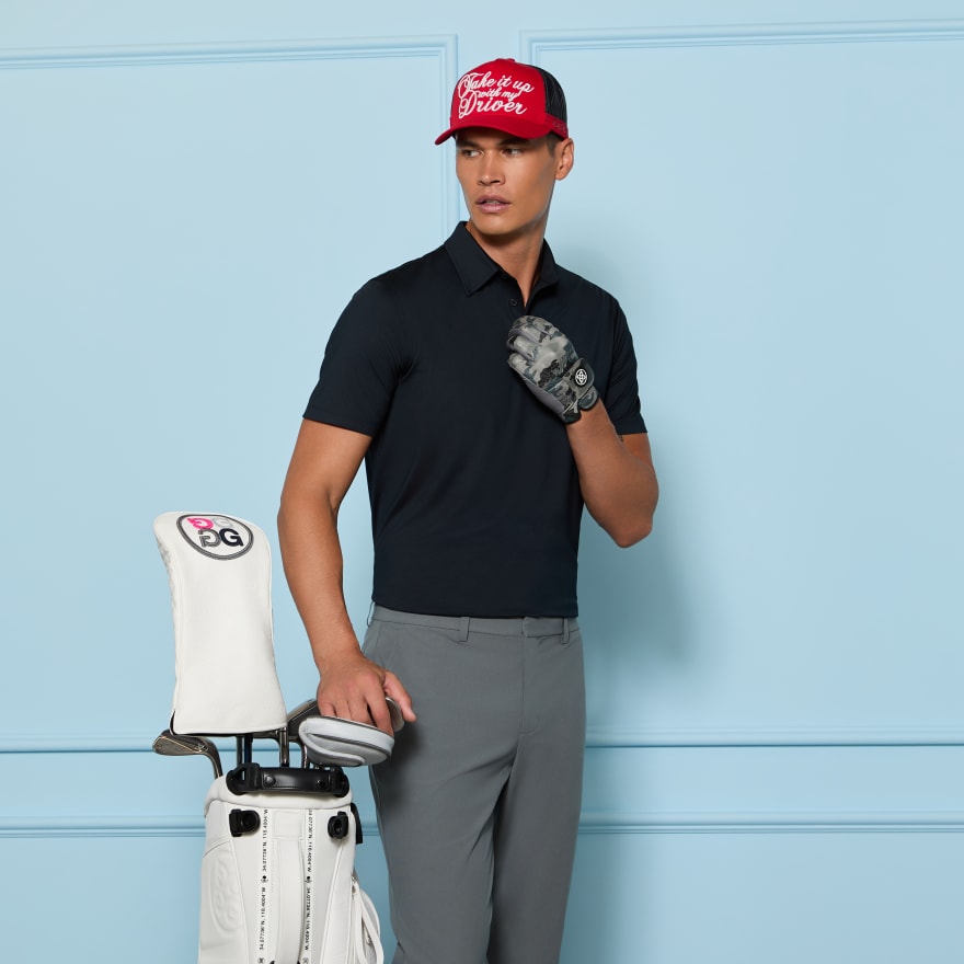 SOLID TECH JERSEY POLO in Onyx - Alternate Image 1
