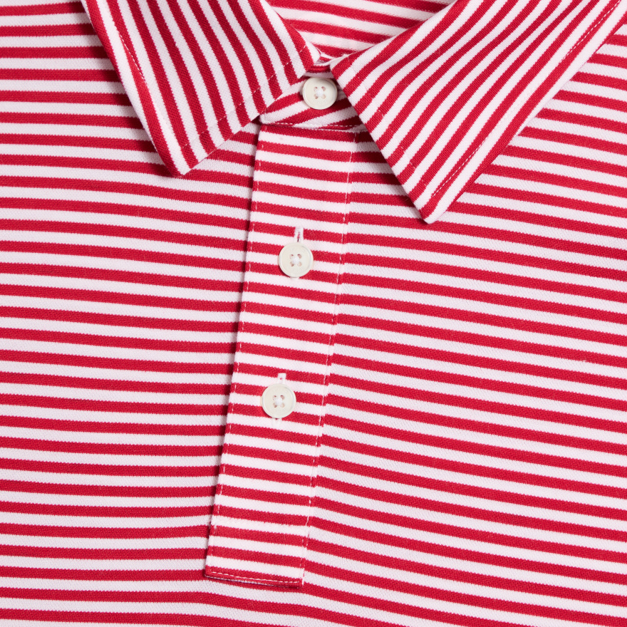 ALL PLAY STRIPE STRETCH KNIT POLO in RUBY - Alternate Image 4