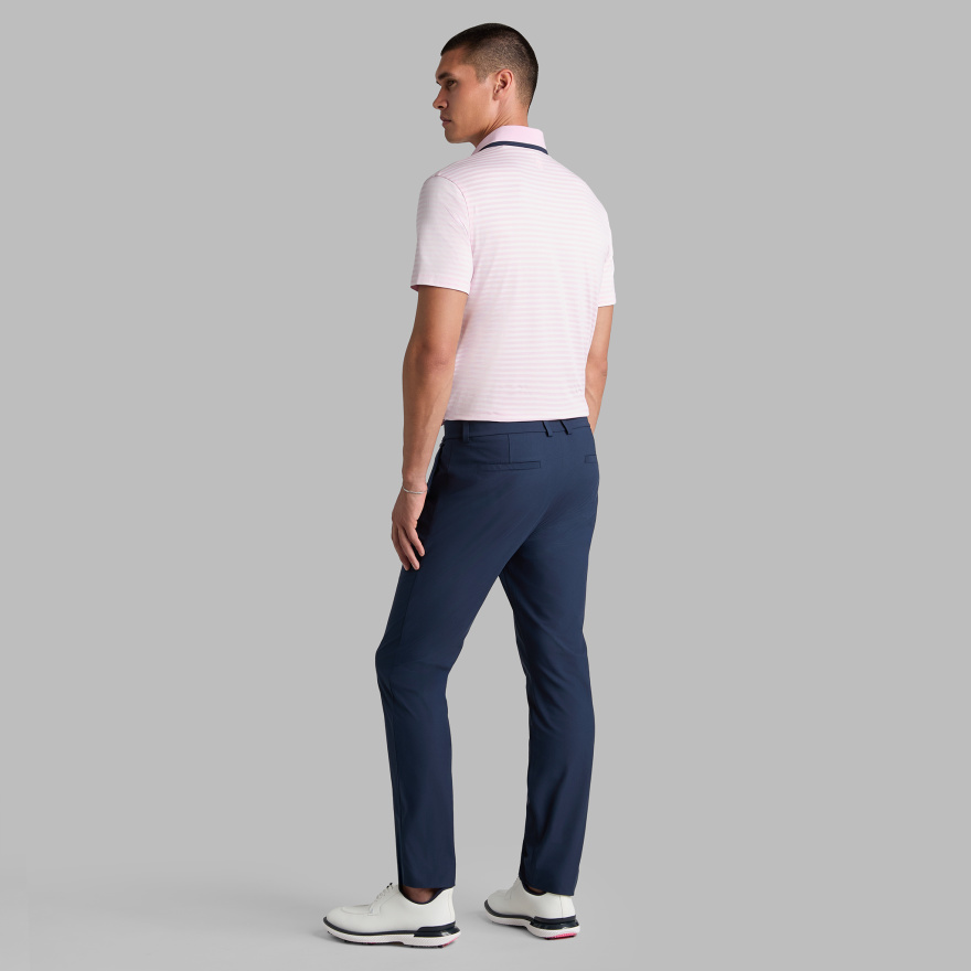 PERFORATED STRIPE JERSEY POLO in Blush - Alternate Image 3