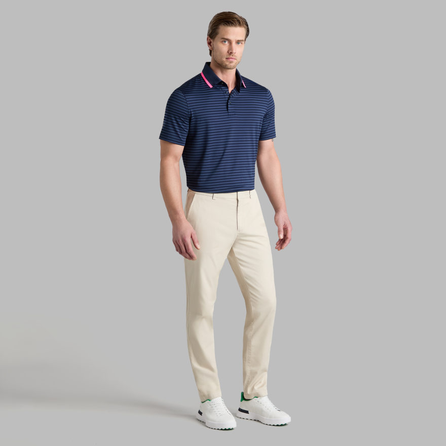 PERFORATED STRIPE JERSEY POLO in Twilight - Alternate Image 2