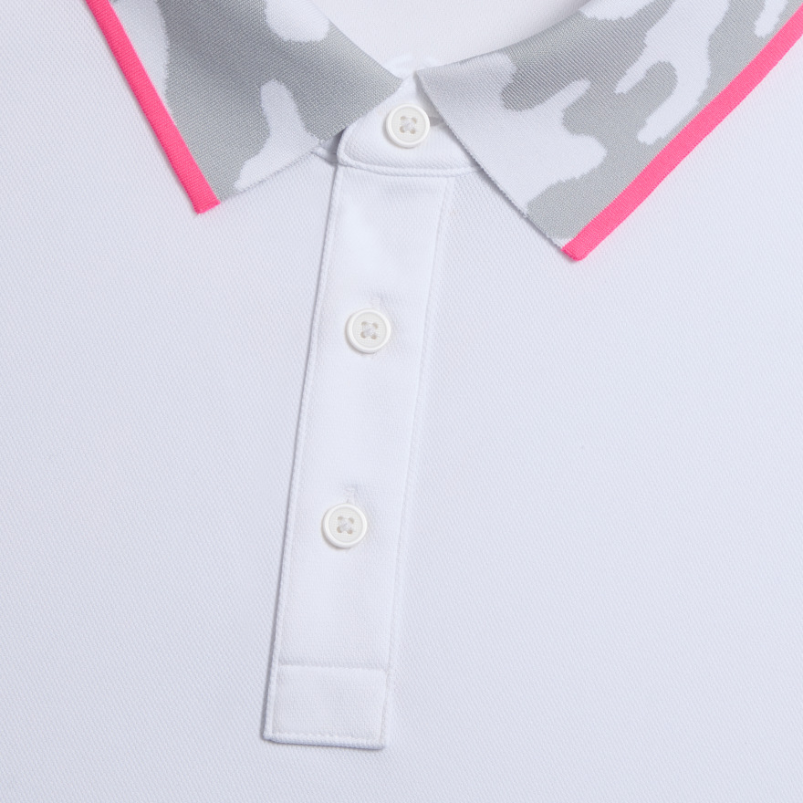 CAMO COLLAR PERFORMANCE PIQU&Eacute; POLO in Snow - Alternate Image 4