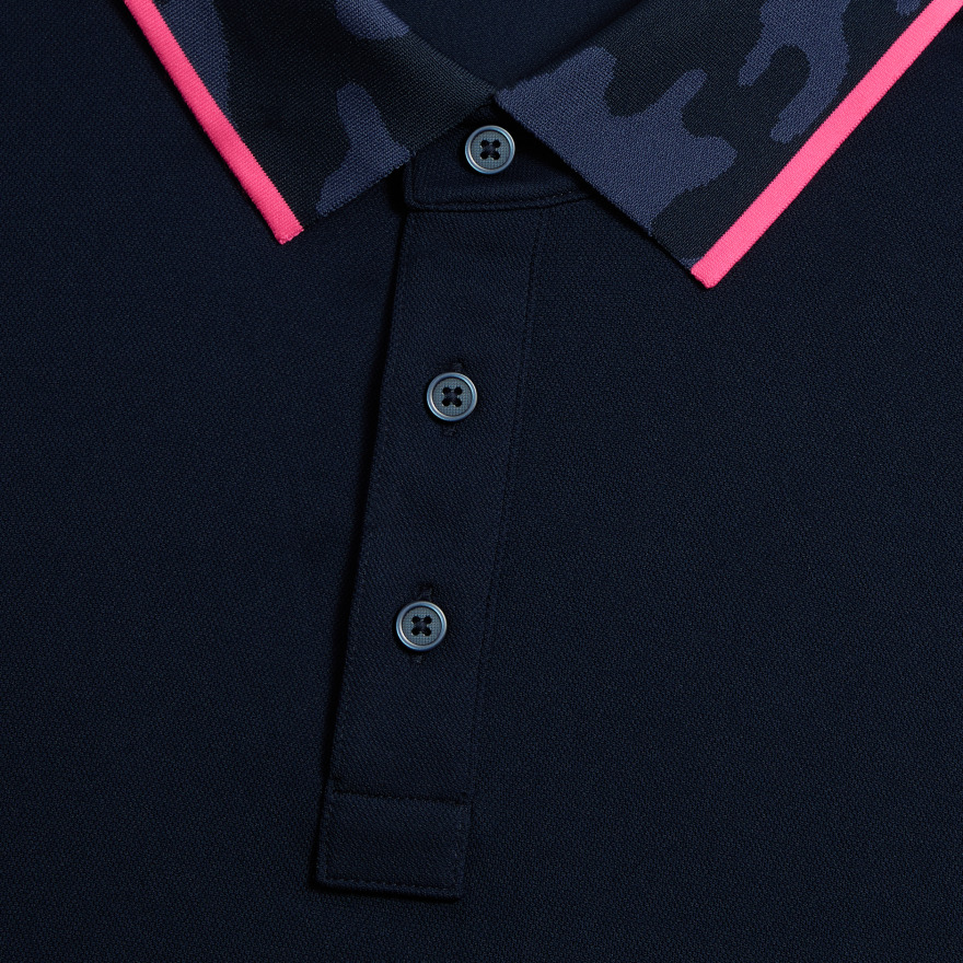 CAMO COLLAR PERFORMANCE PIQU&Eacute; POLO in Twilight - Alternate Image 4