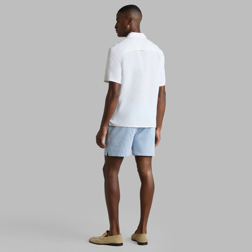 LTD RELEASE BEACHSIDE LINEN DRAWSTRING SHORT in DENIM - Alternate Image 3