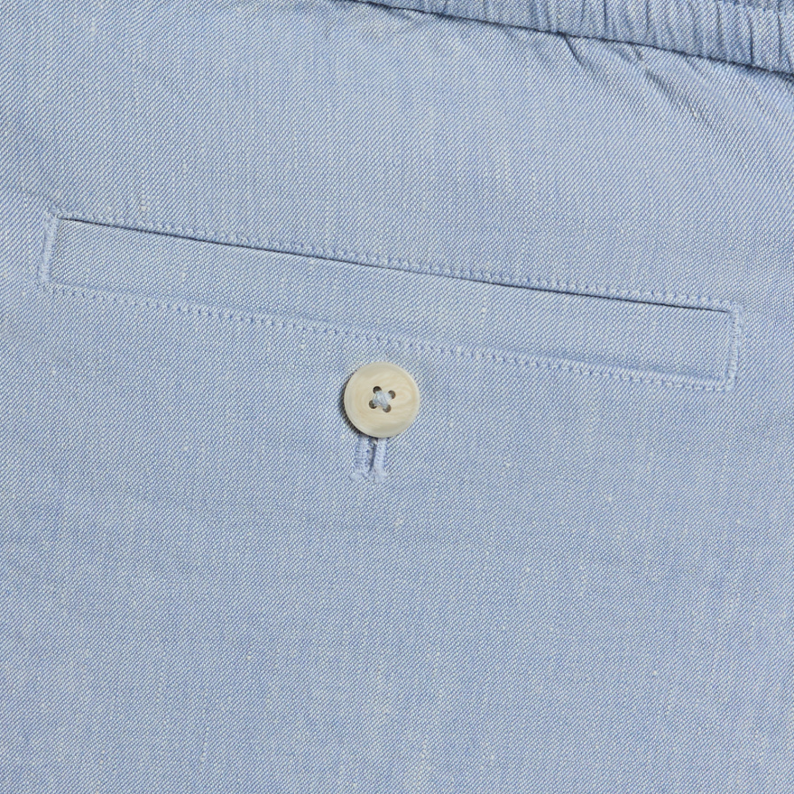 LTD RELEASE BEACHSIDE LINEN DRAWSTRING SHORT in DENIM - Alternate Image 4