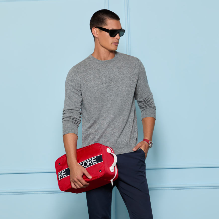 CASHMERE CREWNECK JUMPER in NIMBUS MELANGE - Alternate Image 1