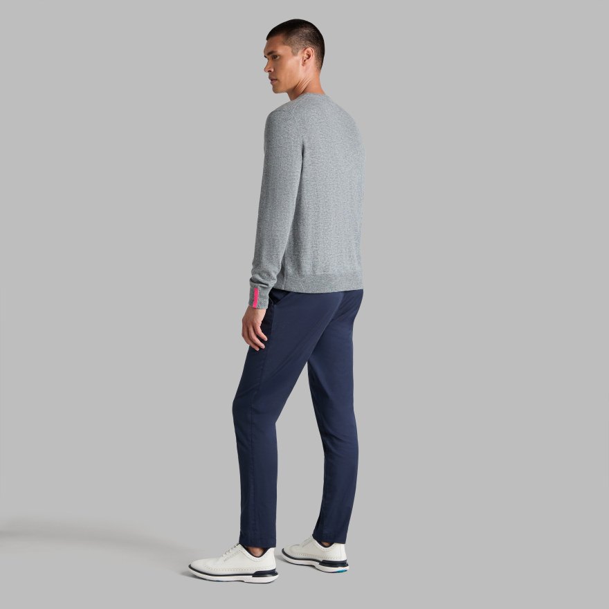 CASHMERE CREWNECK JUMPER in NIMBUS MELANGE - Alternate Image 3
