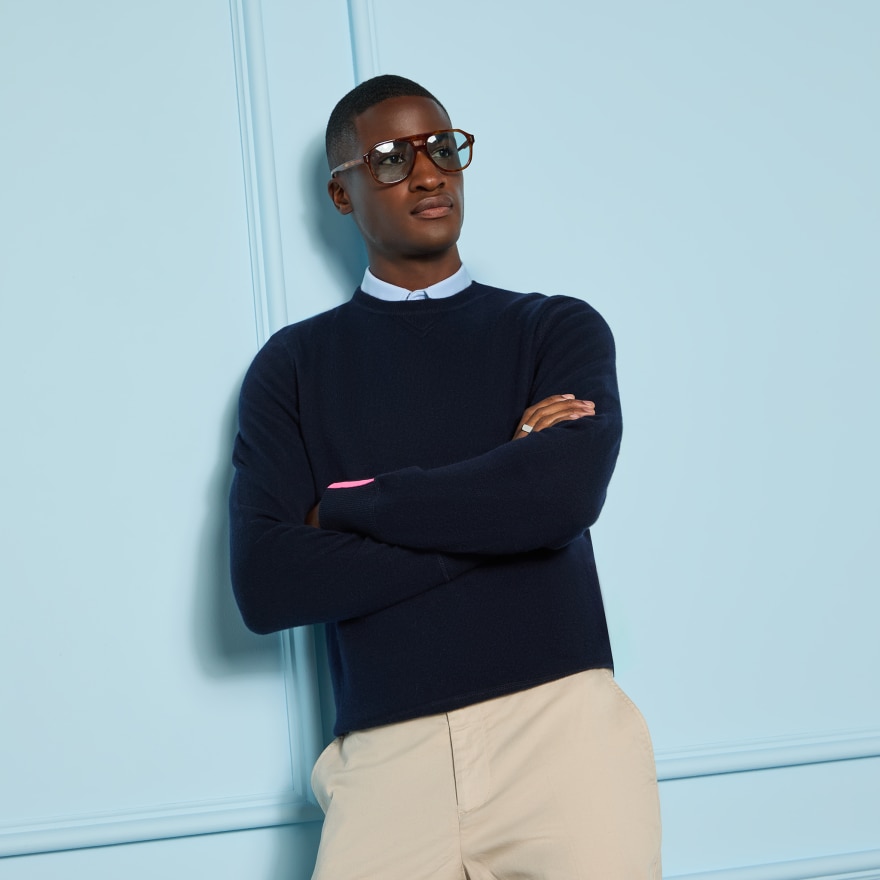 CASHMERE CREWNECK SWEATER in Twilight - Alternate Image 1