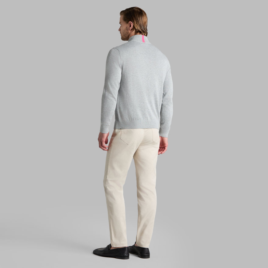 COOLING COTTON 1/4 ZIP JUMPER in NIMBUS MELANGE - Alternate Image 3