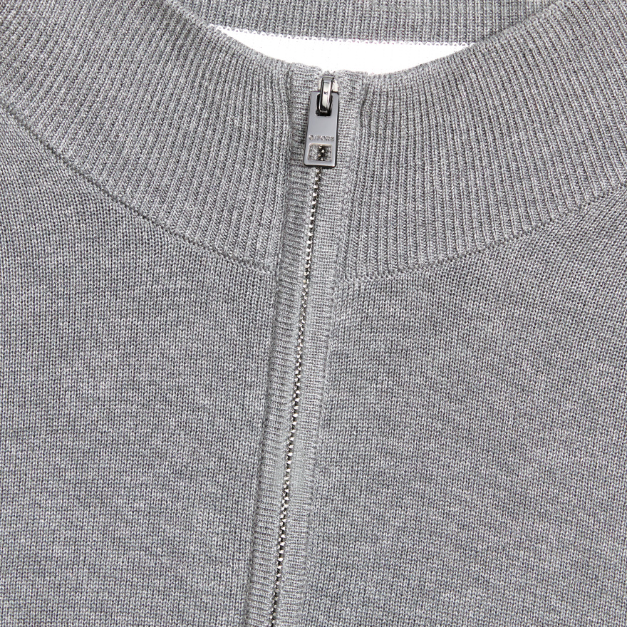COOLING COTTON 1/4 ZIP JUMPER in NIMBUS MELANGE - Alternate Image 4