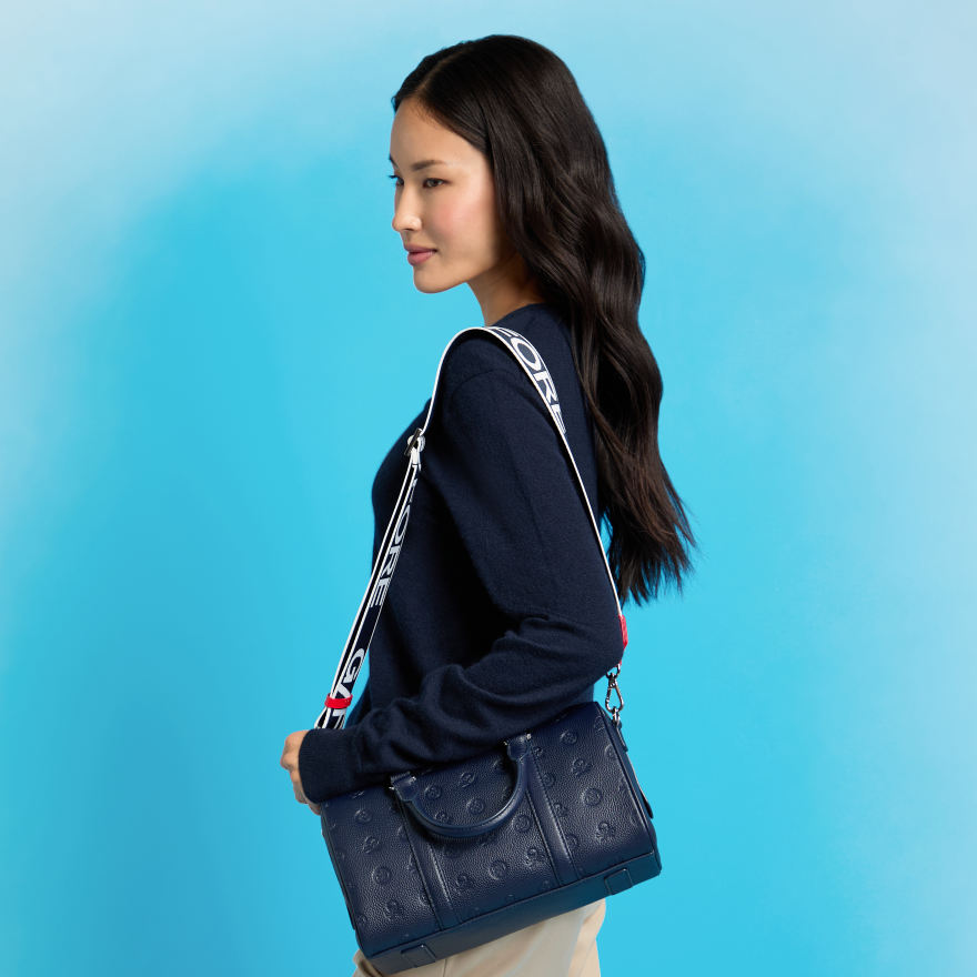 EMBOSSED SKULL & TEES LEATHER MINI DUFFEL CART BAG | WOMEN'S BAGS