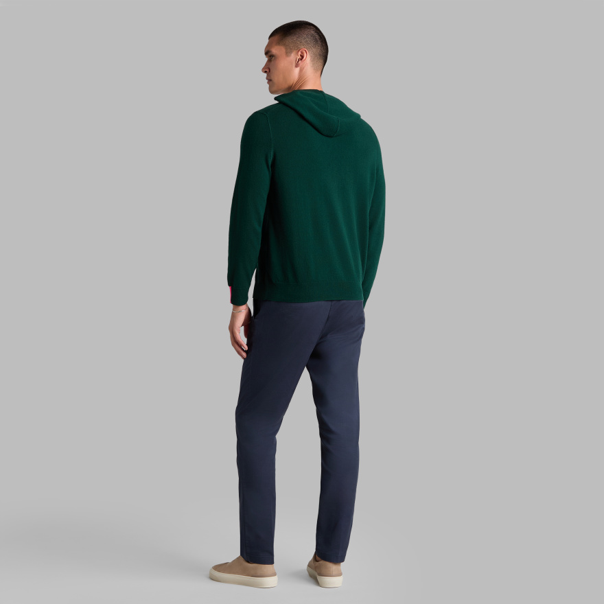 CASHMERE HOODED SWEATER in CYPRESS GREEN - Alternate Image 3