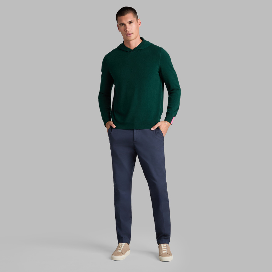 CASHMERE HOODED SWEATER in CYPRESS GREEN - Alternate Image 4