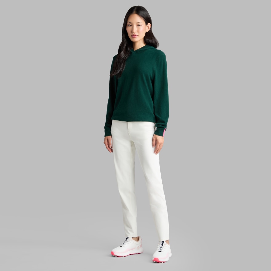 CASHMERE HOODED SWEATER in CYPRESS GREEN - Alternate Image 5
