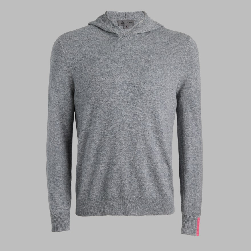 CASHMERE HOODED SWEATER in NIMBUS MELANGE - Alternate Image 8