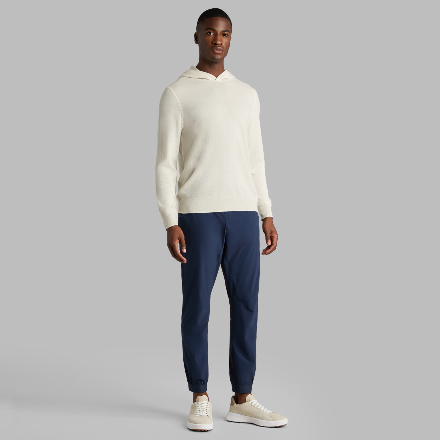 CASHMERE HOODED SWEATER in PUMICE - Alternate Image 3