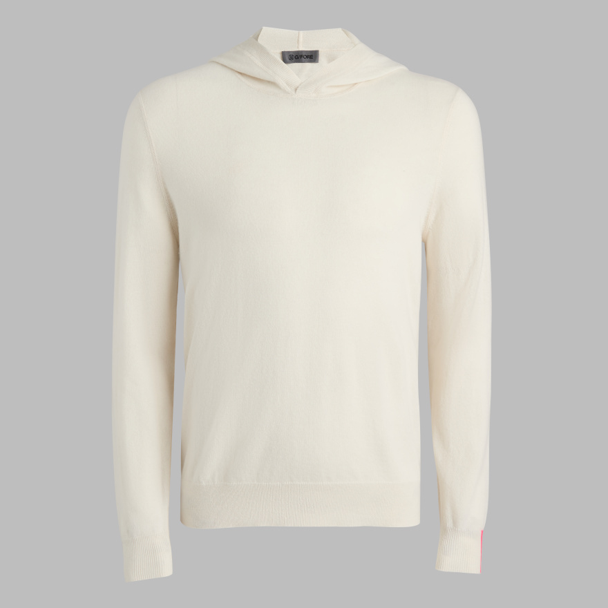 CASHMERE HOODED SWEATER in PUMICE - Alternate Image 8