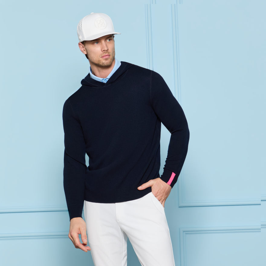 CASHMERE HOODED JUMPER in Twilight - Alternate Image 1