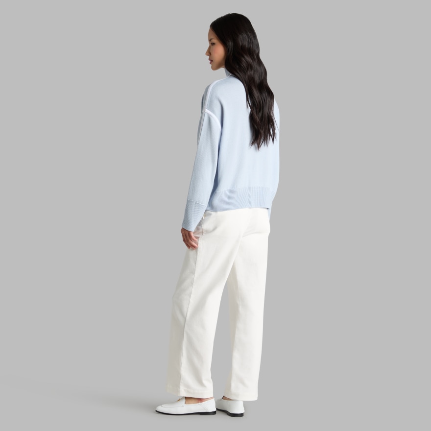 MERINO WOOL CONTRAST STRIPE TURTLENECK SWEATER - Alternate Image 3