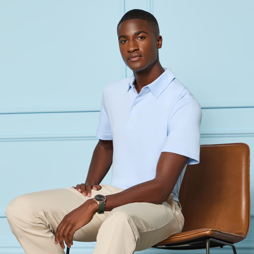 LUXE COTTON BLEND POLO in BAJA - Alternate Image 1