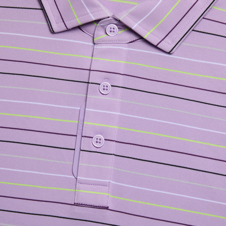 MULTI STRIPE TECH PIQU&Eacute; PERFORMANCE POLO in IRIS - Alternate Image 1