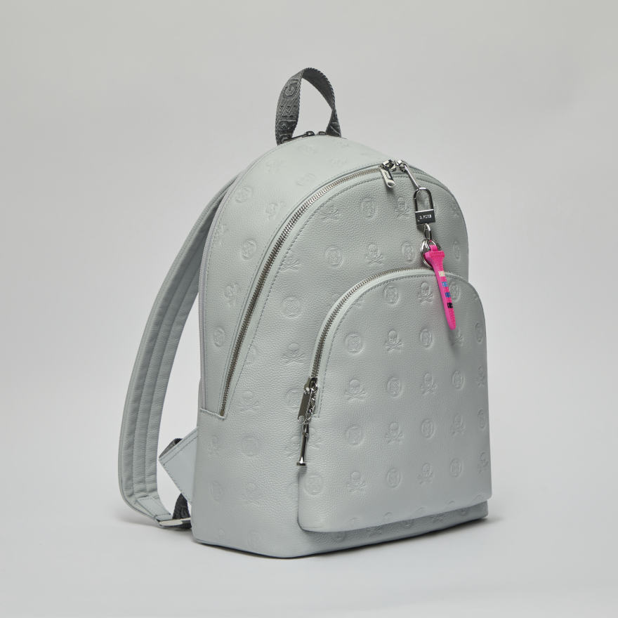 EMBOSSED SKULL & TEES LEATHER BACKPACK - Alternate Image 1