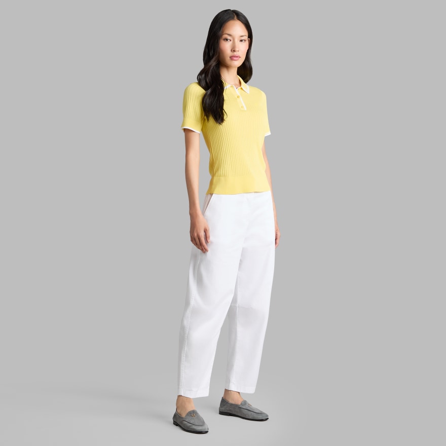 RIBBED KNIT JUMPER POLO in Canary - Alternate Image 2