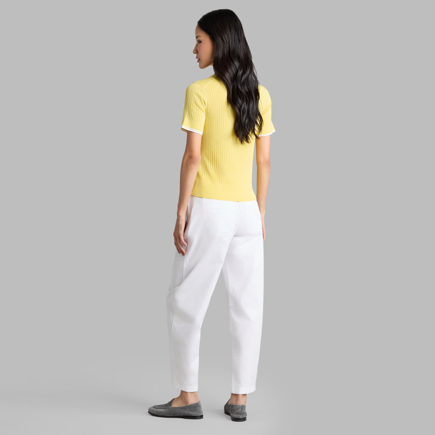 RIBBED KNIT JUMPER POLO in Canary - Alternate Image 3