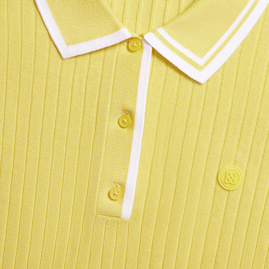 RIBBED KNIT JUMPER POLO in Canary - Alternate Image 4
