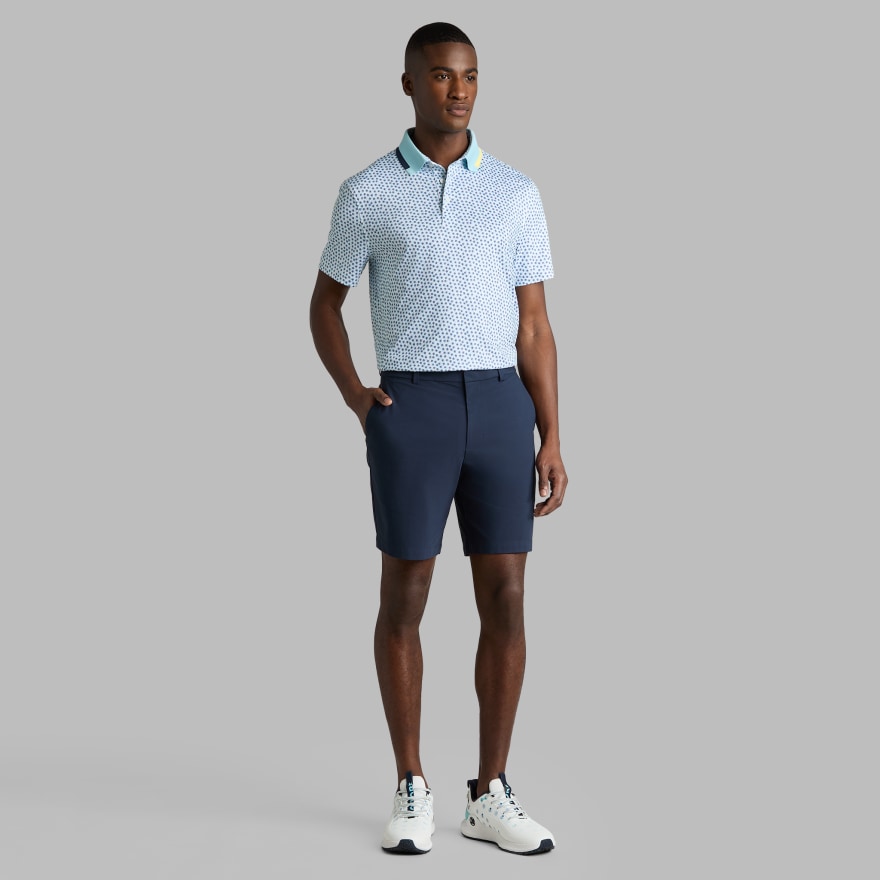 TRIPLE/G TECH JERSEY POLO in SNOW / CENOTE - Alternate Image 2