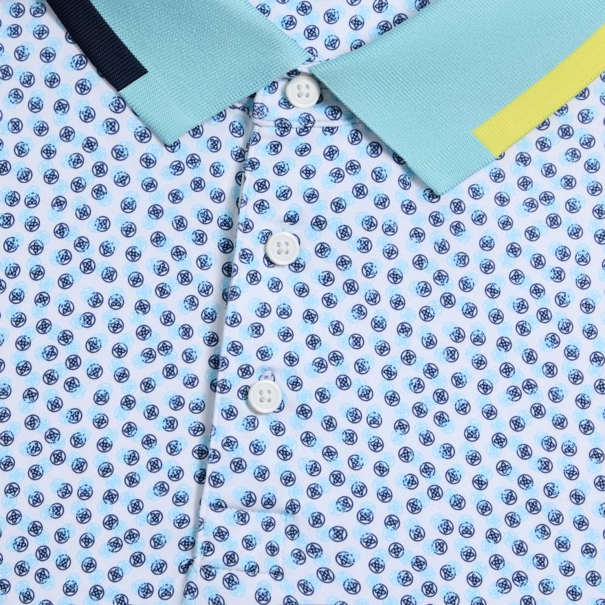 TRIPLE/G TECH JERSEY POLO in SNOW / CENOTE - Alternate Image 5