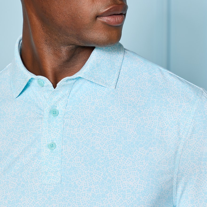 HYDRANGEA TECH JERSEY POLO in CENOTE - Alternate Image 4