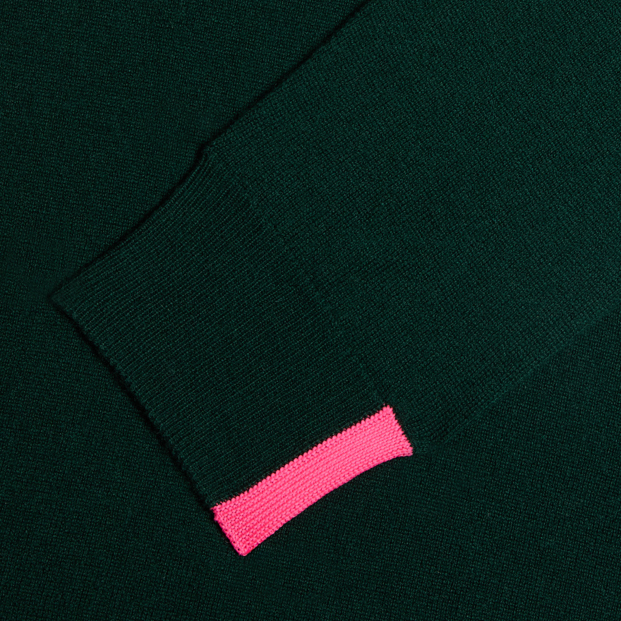 CASHMERE HOODED SWEATER in CYPRESS GREEN - Alternate Image 7