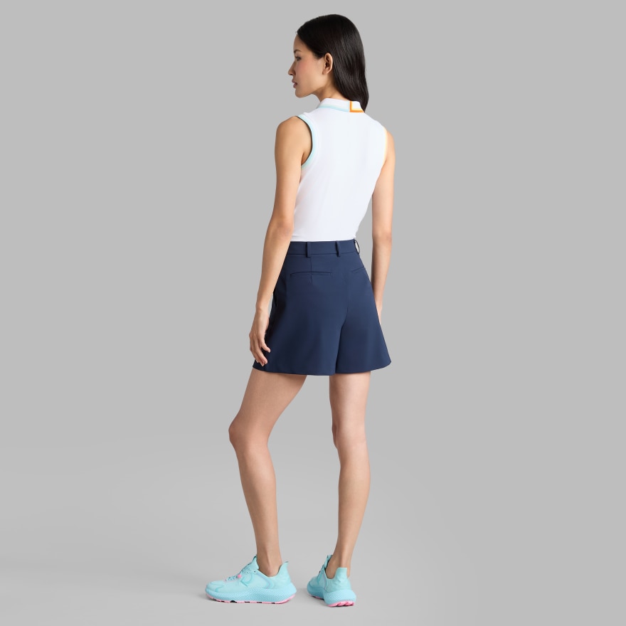 JOHNNY COLLAR RIBBED TECH SLEEVELESS POLO in SNOW / CENOTE - Alternate Image 3