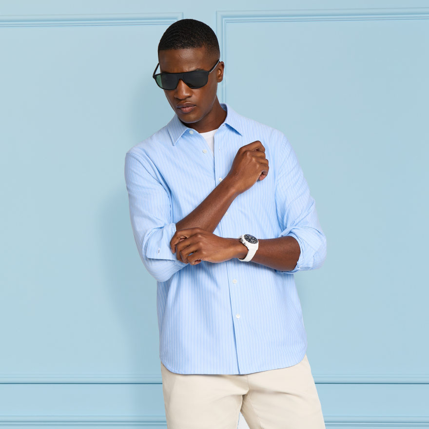 LTD RELEASE LUXE COTTON BLEND SHIRT in BAJA / SNOW - Alternate Image 1