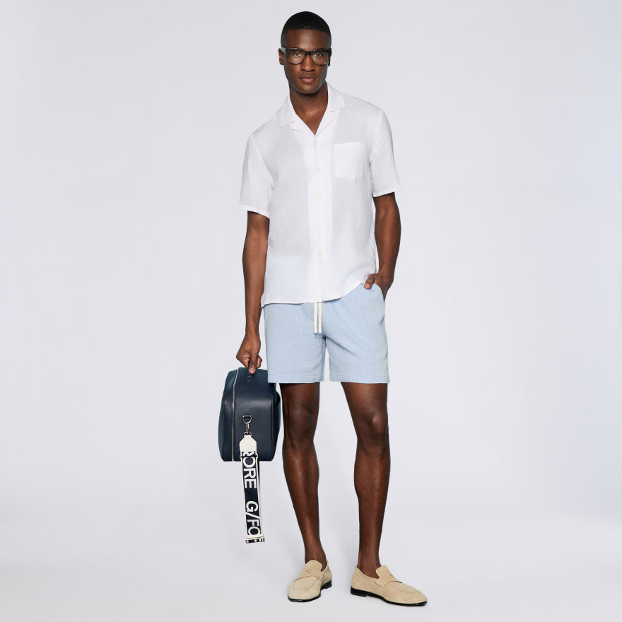 LTD RELEASE LINEN CABANA SHIRT in Snow - Alternate Image 1