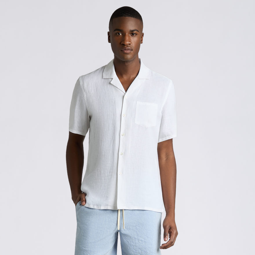 LTD RELEASE LINEN CABANA SHIRT in Snow - Alternate Image 2
