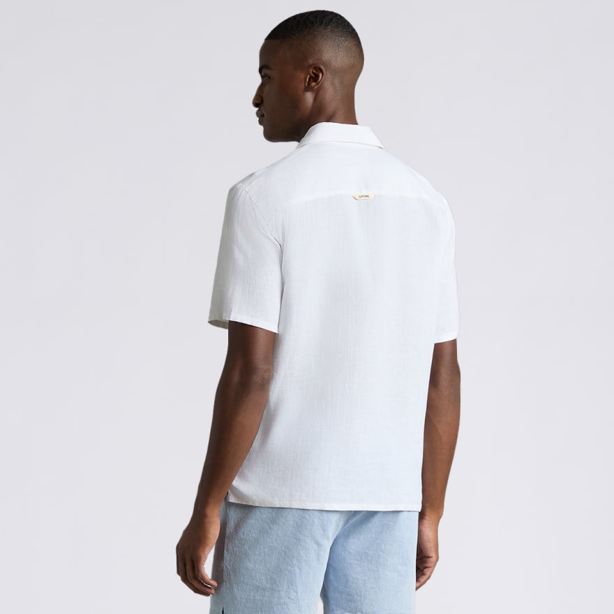 LTD RELEASE LINEN CABANA SHIRT in Snow - Alternate Image 3