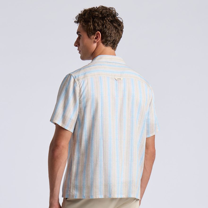 LTD RELEASE LINEN CABANA SHIRT in BAJA / CHALK WHITE - Alternate Image 3