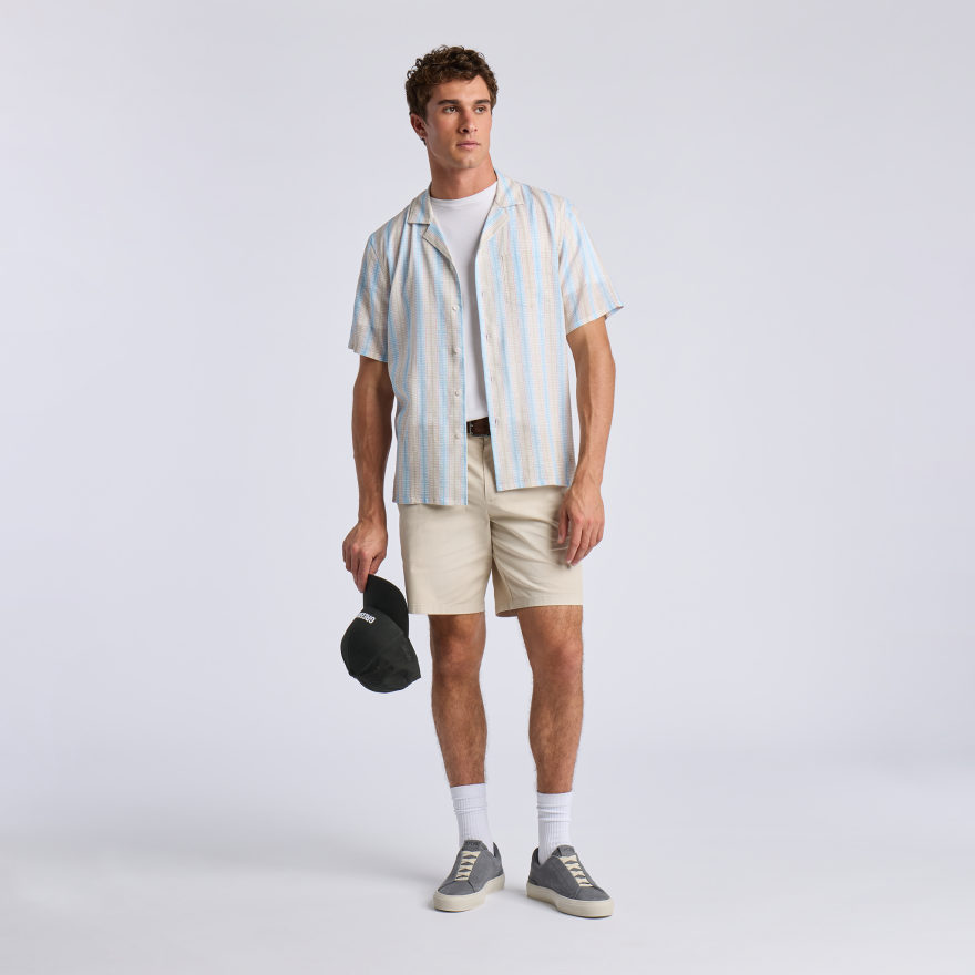 LTD RELEASE LINEN CABANA SHIRT in BAJA / CHALK WHITE - Alternate Image 1
