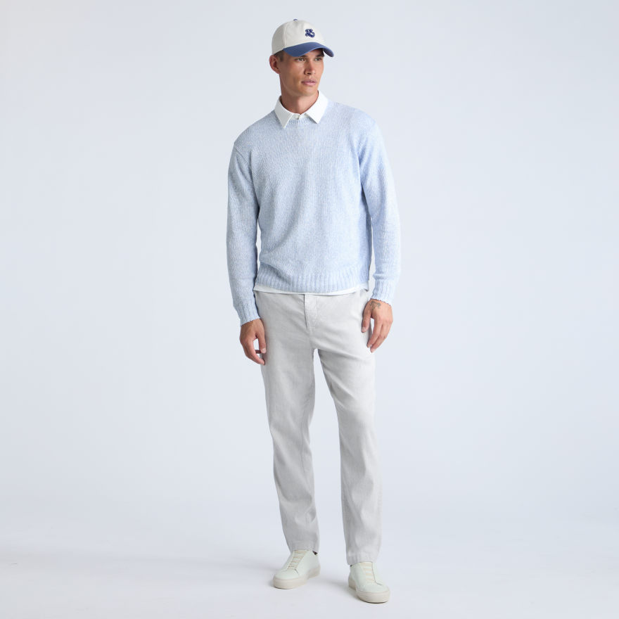LTD RELEASE GULF LINEN CREWNECK SWEATER in BAJA - Alternate Image 1