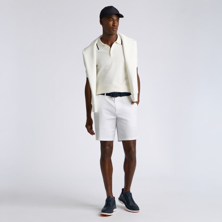 COOLING COTTON JUMPER POLO in CHALK WHITE - Alternate Image 1