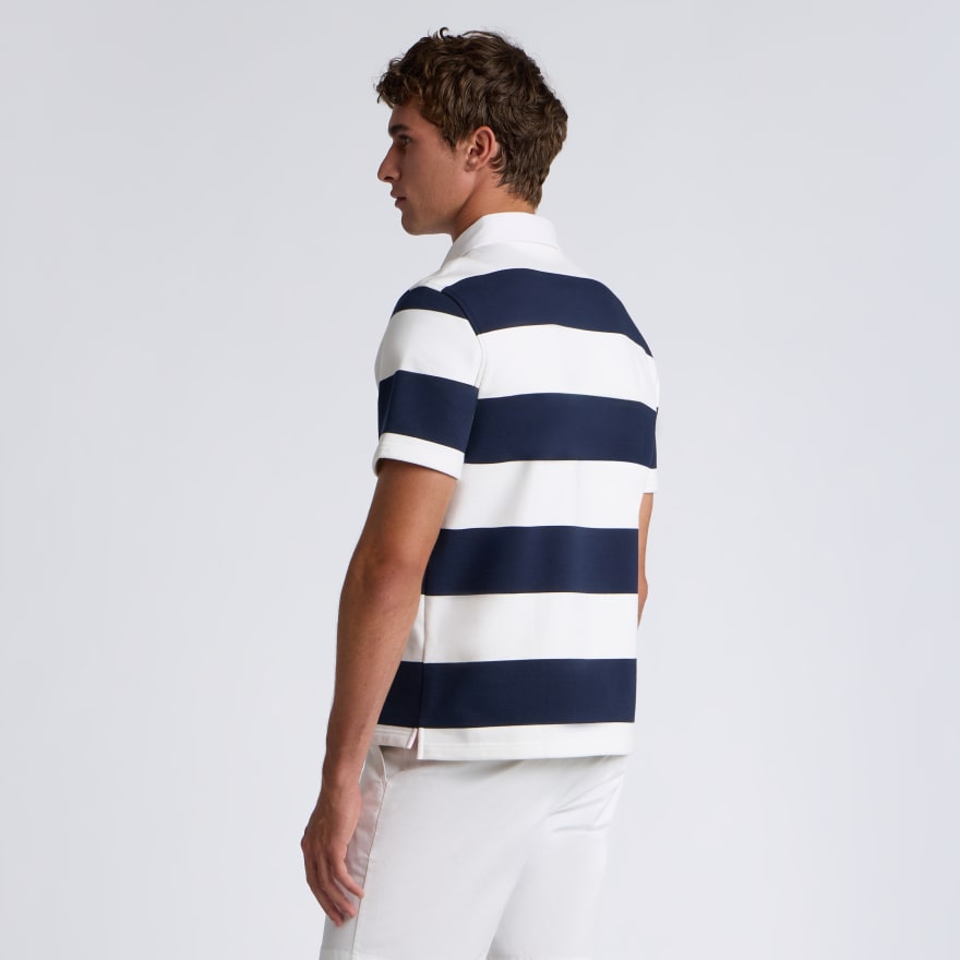 YARN DYE FRENCH TERRY RUGBY POLO in Twilight / Snow - Alternate Image 3