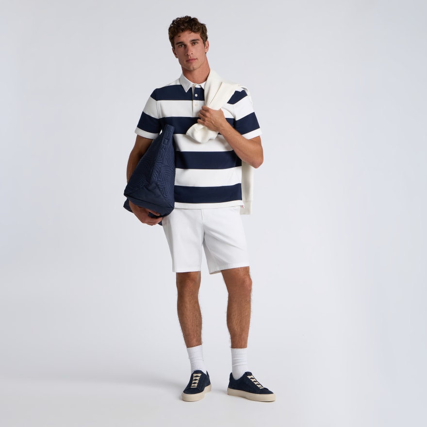 YARN DYE FRENCH TERRY RUGBY POLO in Twilight / Snow - Alternate Image 1